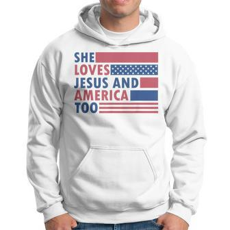 She Loves Jesus And America Too Retro Hoodie - Monsterry