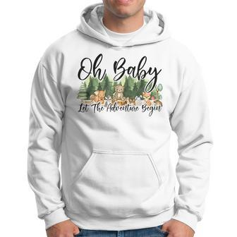Spring Woodland Baby Shower Animal Theme Matching Neutral Hoodie - Seseable