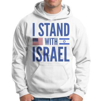 I Stand With Israel American-Israeli Flag Hoodie - Seseable