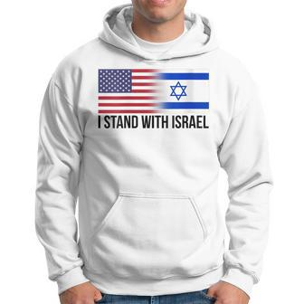 I Stand With Israel American Israeli Flag Jewish Hoodie | Mazezy