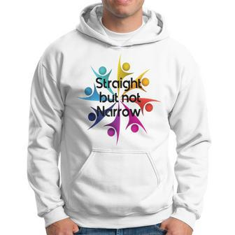 Straight But Not Narrow Lgbt Quote Gay Pride Support Hoodie | Mazezy