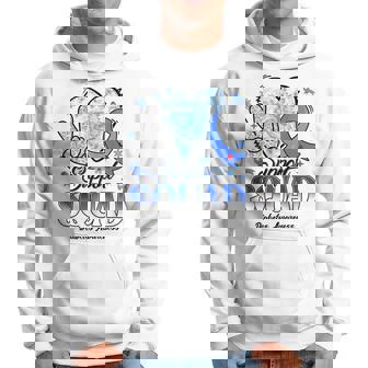 Support Squad Grey Blue Ribbon Diabetes Awareness Hoodie | Mazezy