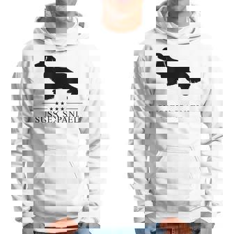 Sussex Spaniel Black Silhouette Hoodie | Mazezy