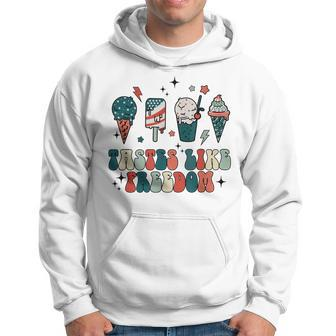 Tasted Like Freedom 4Th Of July Ice Creams Toddler Kids Freedom Funny Gifts Hoodie | Mazezy