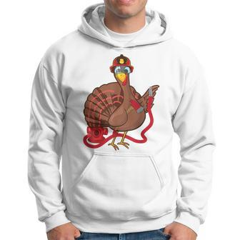 Thanksgiving Firefighter Turkey - Funny Feast Day Gift Hoodie | Mazezy