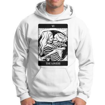 The Lovers Vintage Tarot Card Lesbian Skeleton Halloween Lesbian Funny Gifts Hoodie | Mazezy AU