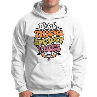 Thick Thighs And Spooky Vibes Retro Vintage Halloween Halloween Funny Gifts Hoodie | Mazezy