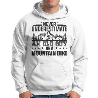 Never Underestimate An Old Guy With A Mountain Bike Men Hoodie - Thegiftio UK