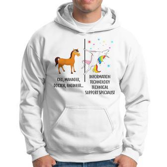Unicorn Information Technology Technical Support Specialist Hoodie | Mazezy