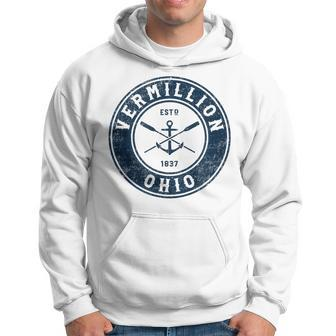 Vermillion Ohio Oh Vintage Boat Anchor & Oars Hoodie | Mazezy