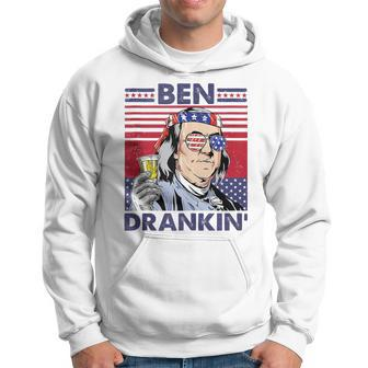 Vintage Ben Drankin Funny 4Th Of July Drinking Presidents Drinking Funny Designs Funny Gifts Hoodie | Mazezy AU