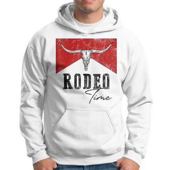 Vintage Bull Skull Western Life Country Rodeo Time Hoodie - Monsterry