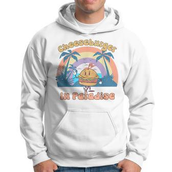 Vintage Funny Cheeseburger In Paradise Summer Vacation Vibe Vacation Funny Gifts Hoodie | Mazezy