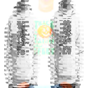 Vintage Trick Or Treat Smell My Feet Pumpkin Halloween Pumpkin Funny Gifts Hoodie | Mazezy