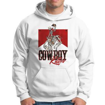 Western Cowboy Vintage Punchy Cowboy Killers Skeleton Funny Hoodie | Mazezy