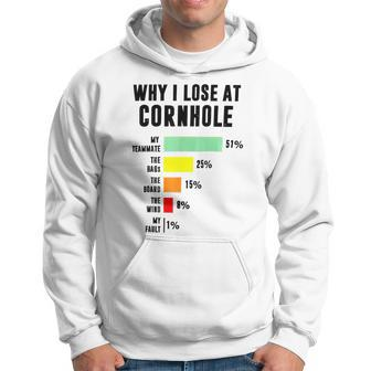 Why I Lose At Cornhole My Teammate 51 The Bags 25 Hoodie | Mazezy