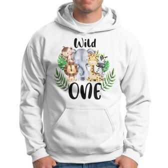 Wilde One Of The Wild One Zoo Birthday Safari Jungle Animal Hoodie - Seseable