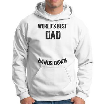 Worlds Best Dad Hands Down Make A Handprint Hoodie - Thegiftio UK