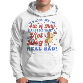 You Look Like 4Th Of July Makes Me Want A Hot Dog Real Bad Hoodie - Thegiftio UK