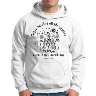 They're Burning All The Witches Halloween Skeleton Hoodie - Seseable