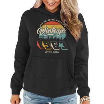 1963 Vintage Sunset Trees 60Th Birthday Idea For Women Hoodie - Thegiftio UK