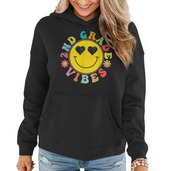 2Nd Grade Vibes Happy Face Smile Gift Back To School Women Hoodie | Mazezy