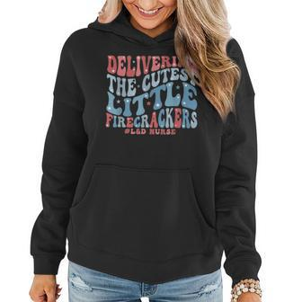 4Th Of July Labor And Delivery Nurse American Land D Nurse Women Hoodie - Seseable