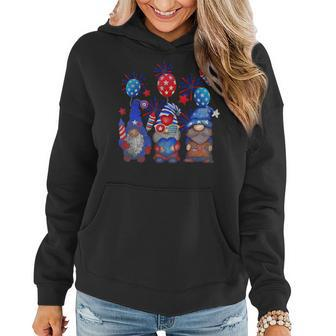 4Th Of July Patriotic Cute Gnomes Funny American Usa Flag Women Hoodie - Monsterry CA