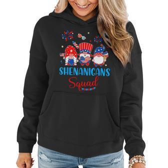 4Th Of July Shenanigans Squad Cute Trio Gnomes American Flag 1 Women Hoodie - Monsterry CA
