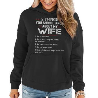 5 Things You Should Know About My Wife Funny Husband Funny Gifts For Husband Women Hoodie | Mazezy