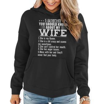 5 Things You Should Know About My Wife On Back Funny Gifts For Wife Women Hoodie | Mazezy