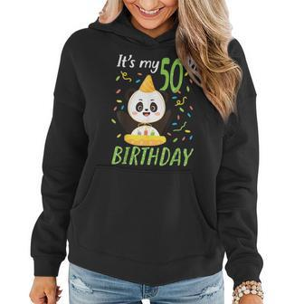 50Th Birthday Panda Animal Zoo Lover 50 Year Old Funny Bday 50Th Birthday Funny Gifts Women Hoodie | Mazezy