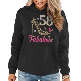 58 And Fabulous Funny 58Th Birthday Cute Gift Beautiful Fun Gift For Womens Women Hoodie | Mazezy