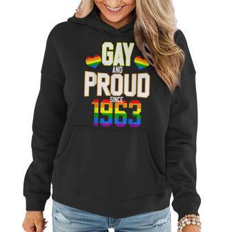 60 Years Old Lgbt Birthday Squad Gay And Proud Since 1963 Women Hoodie - Seseable