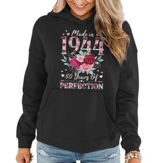 80 Year Old Birthday 1944 Floral 80Th Birthday For Women Women Hoodie | Mazezy
