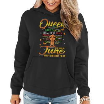 A Queen Was Born In June Junenth Bday Black History Women Hoodie | Mazezy