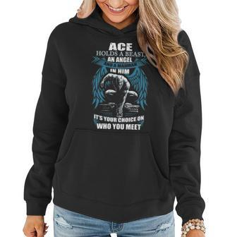 Ace Name Gift Ace And A Mad Man In Him V2 Women Hoodie - Seseable