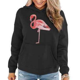 Aesthetic Pink Flamingo Watercolor Lover Gift Women Hoodie | Mazezy