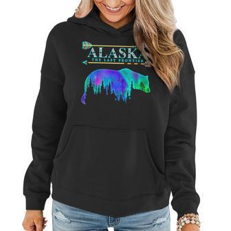 Alaska State Pride Alaska Northern Lights Alaskan Bear Women Hoodie - Seseable