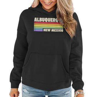 Albuquerque New Mexico Pride Rainbow Flag Gay Pride Women Hoodie | Mazezy