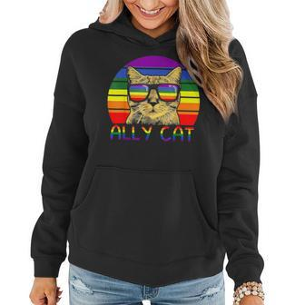 Ally Cat Lgbt Gay Pride Cat Daddy For Women Gifts Women Hoodie - Seseable