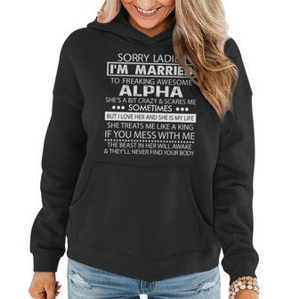 Alpha Name Gift Im Married To Freaking Awesome Alpha Women Hoodie - Seseable