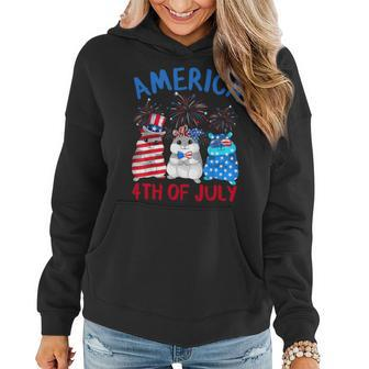 America 4Th Of July Guinea Pig Fireworks Independence Day Women Hoodie - Monsterry
