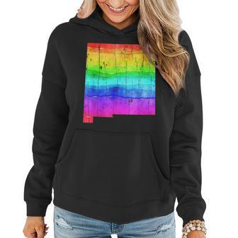 America State Of New Mexico Rainbow Gay Lgbt Pride Month Women Hoodie | Mazezy