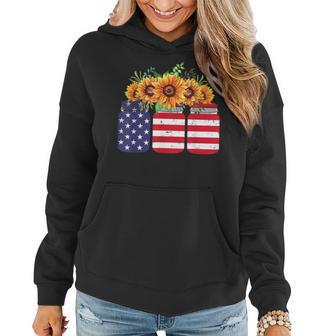 American Flag Sunflower 4Th Of July Independence Usa Day Women Hoodie | Mazezy