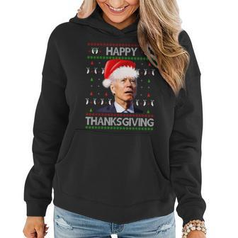 Anti Biden Happy Thanksgiving Day Ugly Christmas Sweater Women Hoodie | Mazezy