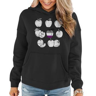 Apple Picking Asexual Lgbt-Q Retro Pride Flag Fruit Women Hoodie | Mazezy