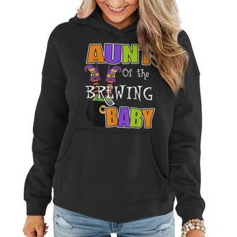 Aunt Of Brewing Baby Halloween Theme Baby Shower Spooky Women Hoodie - Monsterry CA