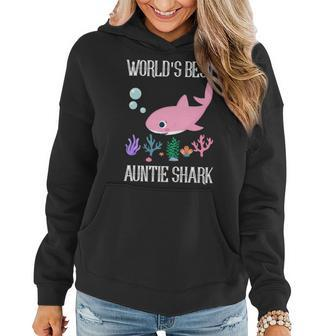 Auntie Gift Worlds Best Auntie Shark Women Hoodie - Seseable