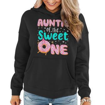 Auntie Of The Sweet One 1St Birthday Donut Theme Family Women Hoodie | Mazezy
